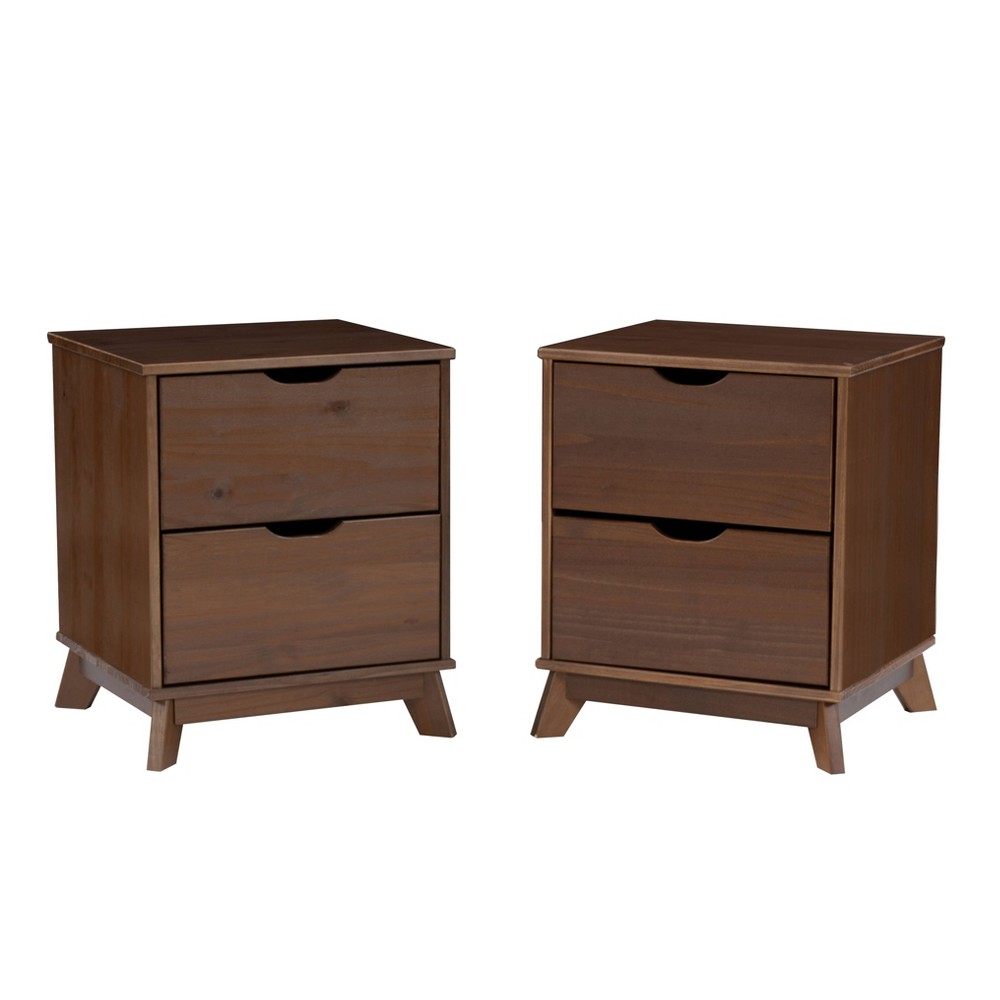 Photos - Bedroom Set Powell Set of 2 Pensy 2 Drawer Nightstands Walnut