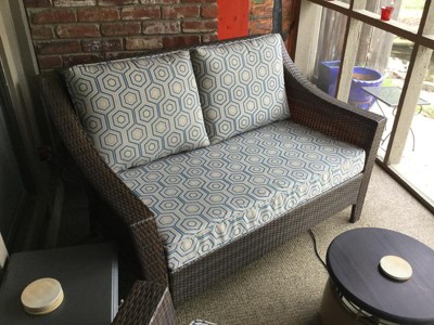 Rolston 3pc Outdoor Replacement Loveseat Sofa Cushion Set Beige - Haven Way  : Target