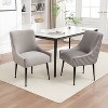 SEYNAR Modern Glam Velvet Black Metal Legs Dining Chair or Vanity Chair Set of 2 with Rear Handle - 2 of 4