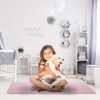 NewHome"Fluffy 4' x 2.6' Anti-Skid Shaggy Area Rug for Nursery, Bedroom, and Living Room Décor"BlackGreyCoffee&Pink - 4 of 4