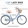 Womens Bike, 7 Speed Bike for Adults Women with Basket & Rack, Beach Cruiser Bike for Women, Bicycle for Commuting, Step Through City Bikes for Women - 2 of 4