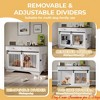 47'' Dog Crate Furniture w/ Barn Door, Heavy Duty Dog Kennel Indoor w/ 2 Doors, Wooden Pet Cage End Table w/ 2 Storage Draws - 3 of 4