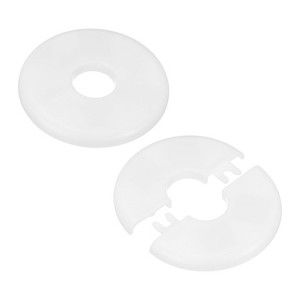 Unique Bargains Wall Split Flange Self-Adhesive Plumbing Cover Plates ABS Faucet Escutcheons 2 Pcs - 1 of 4