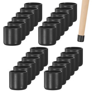 Unique Bargains Non-Slip PVC Chair Leg Caps Floor Protectors for Folding Chairs Black - 1 of 4