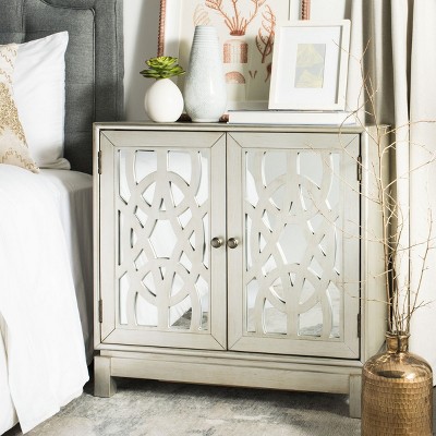 Ashlynn 32" Silver Solid Wood 2 Door Chest