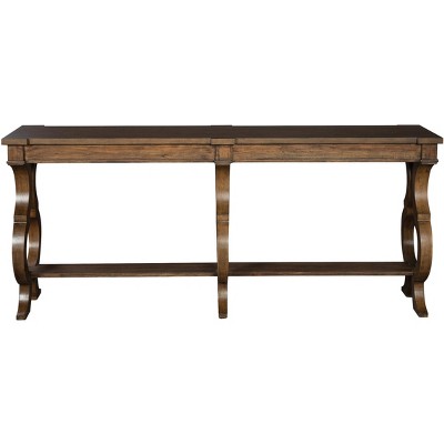 Black and Gray Rectangular Wood Sofa Table with Storage
