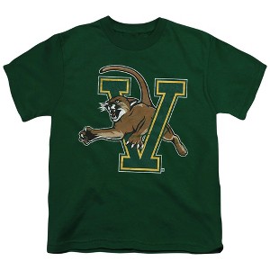 University Of Vermont Distressed Primary Kids T-Shirt For Youth Hunter Green - 1 of 4