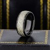Jewelry Avalanche 8mm Dome Black IP Honeycomb & Meteorite Inlay Tungsten Carbide Mens Wedding Band - 2 of 4