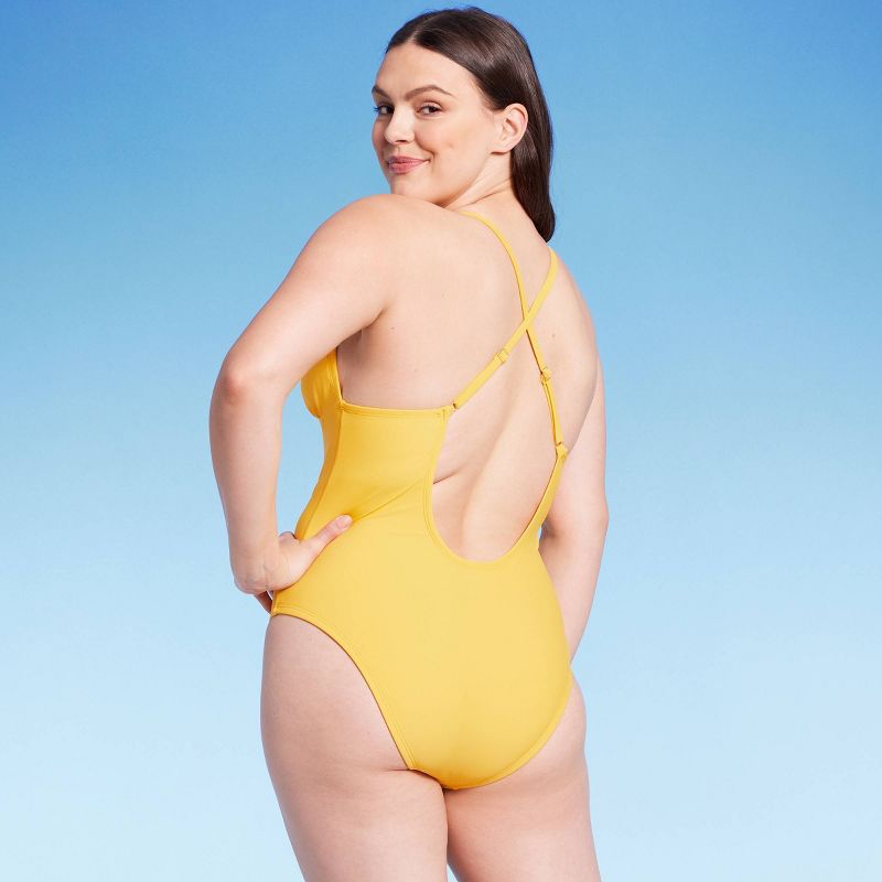 Women's Plunge Hardware Trim Cheeky One Piece Swimsuit - Shade & Shore™, 5 of 6