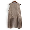 Coolmee Women Fashionable Thin Tassel Open-Front Slim Fit Sleeveless Vest Jacket - 3 of 4