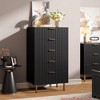 Hallway Fluted 5 Drawer Storage Dresser, Tall Modern Chest w/ Ample Deep Drawers and Wide Top, Wooden Organizer - 3 of 4
