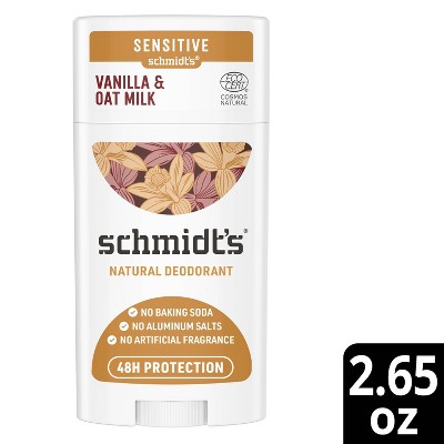 Schmidt's Vanilla + Oat Aluminum-Free Natural Sensitive Skin Deodorant Stick - 2.65oz