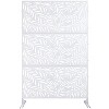 PAGED Privacy Screen Modern 76" H×48" W Metal Fence Partition Panel with Leaf Pattern for Patio Garden Room Divider - 4 of 4