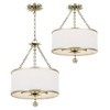 Crystorama Lighting Broche 3 - Light Chandelier in  Antique Silver - 4 of 4