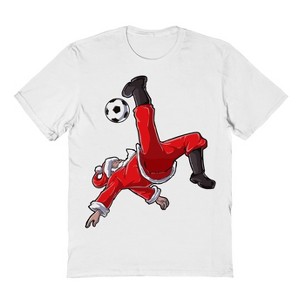Rerun Island Men's Christmas Santa Soccer Football Short Sleeve Graphic Cotton T-Shirt - 1 of 1