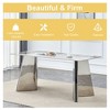Okak 63" Modern Dining Table Kitchen Table, Counter Height Table with Imitation Marble and Curved Base for 6 - 3 of 4