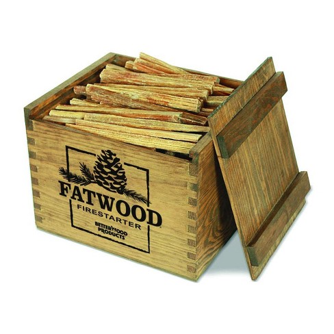 Better Wood Products Fatwood Safe All Natural Firestarter Waterproof Wood  Crate, 12 Pounds : Target