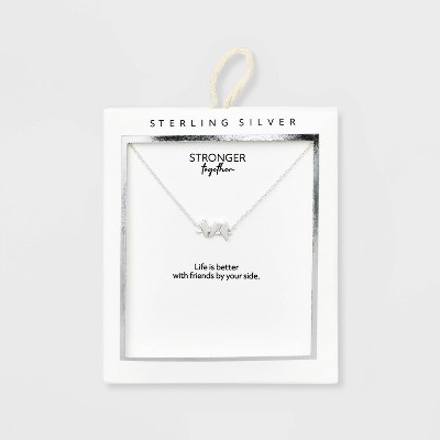 Sterling Silver 3 Bird Necklace - Silver : Target