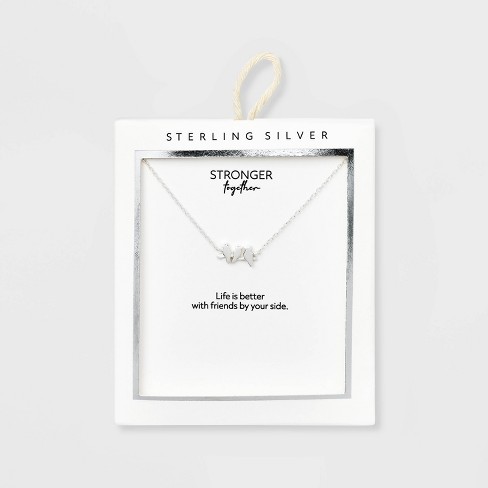 Sterling Silver V Bar Necklace - Silver : Target