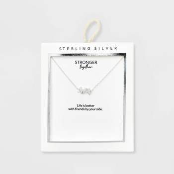Sterling Silver 3 Bird Necklace - Silver