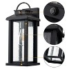 C Cattleya 15.5in Matte Black Outdoor Wall Light with Clear Seeded Glass - 3 of 4