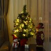Tangkula 24"Artificial Christmas Tree Pre-Lit LED Lights for Window Side Tabletop w/ Led Lights - 3 of 4