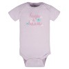 Gerber Baby Girls' Short Sleeve Onesies Bodysuits, 8-pack, Lavender Garden, 0-3 Months - 2 of 4