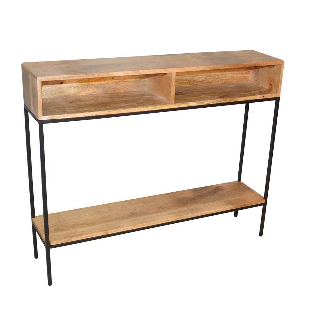 Photos - Coffee Table Halsey Console - Natural/Black - Carolina Chair and Table