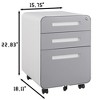 YONWAY 3 Drawer File Cabinet with Lock,Mobile Storage Cabinet,with Anti-tilt Wheels,for Legal/Letter/A4/F4 Size,for Home Office and School - 3 of 4