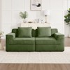 Okak Modern Corduroy Fabric Boneless Floor Futon Sofa for Living Room Bedroom,2-Seat Loveseat Rest Sofa with Comfy Backrest & Pillows - 2 of 4