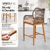 VINGLI Outdoor Counter Height Bar Stools Set of 2, Rattan Outdoor Barstools Boho Woven Patio Bar Stools with Backrest Garden Balcony Pool Bar Chairs - 4 of 4