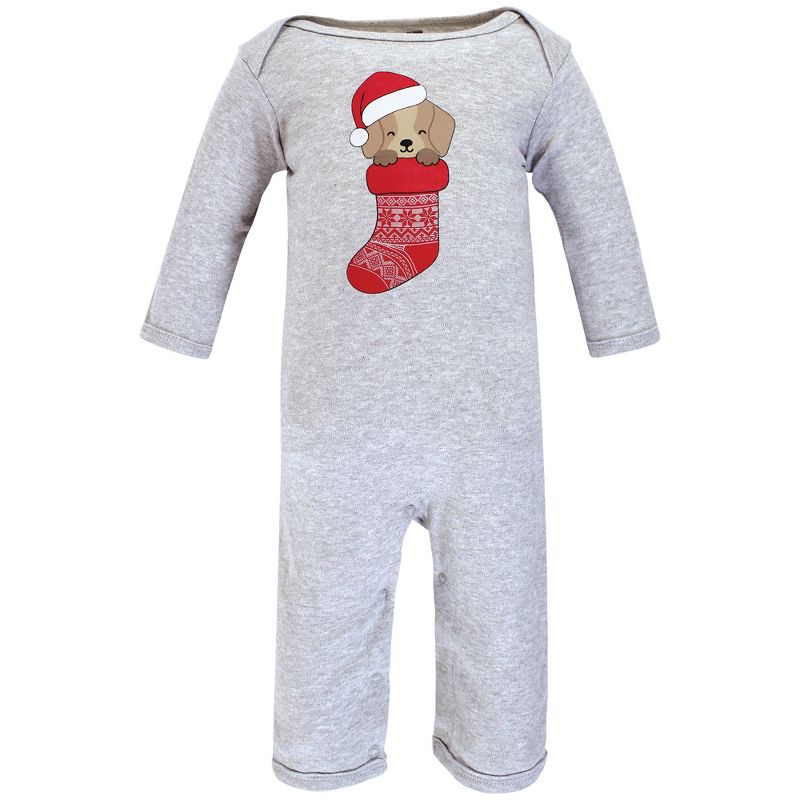 Hudson Baby Unisex Baby Cotton Coveralls, Christmas Dog, 4 of 7