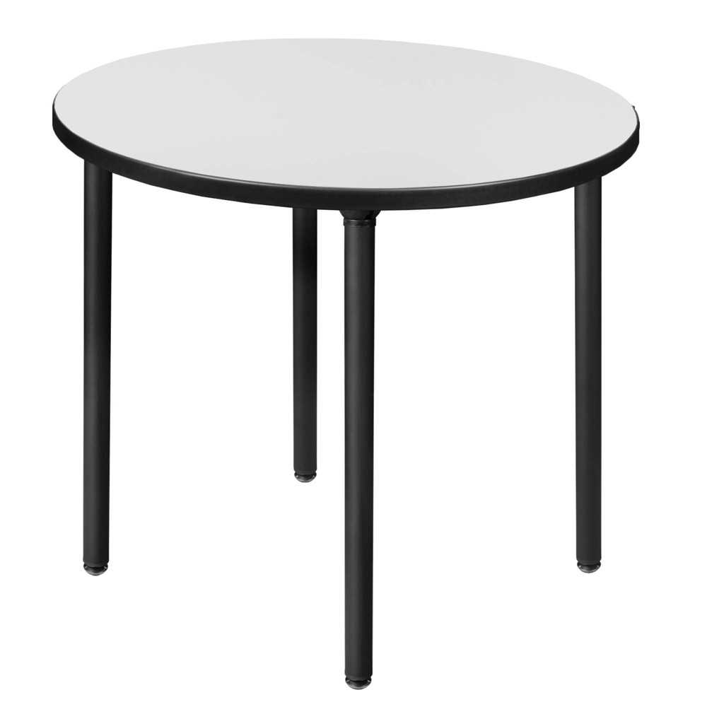 Photos - Dining Table 30" Small Kee Round Breakroom Table with Folding Legs White/Black - Regenc