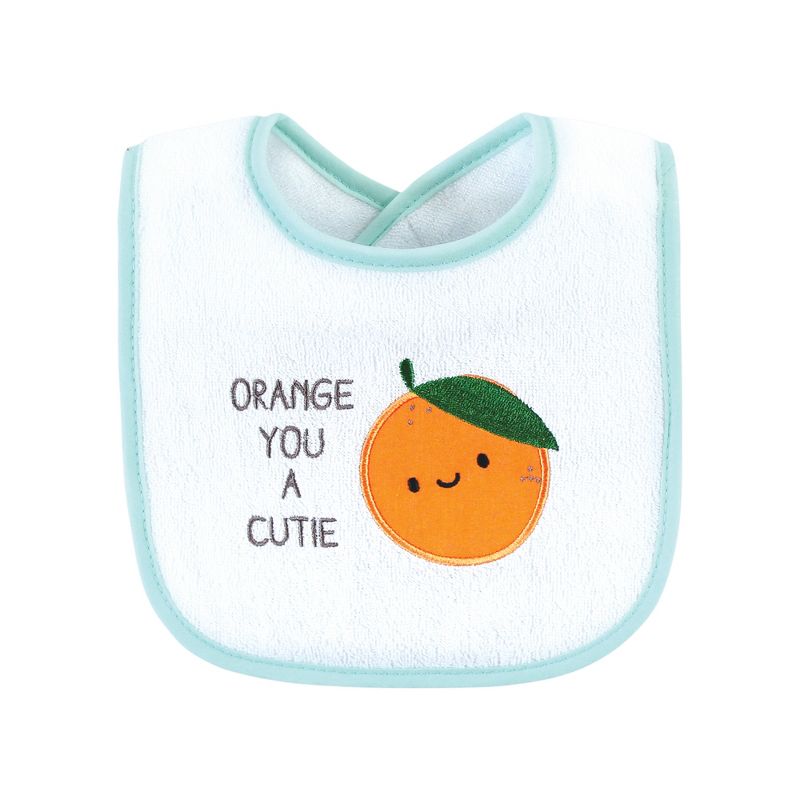 Hudson Baby Infant Girl Cotton Terry Drooler Bibs with Fiber Filling, Fruits, One Size, 4 of 11