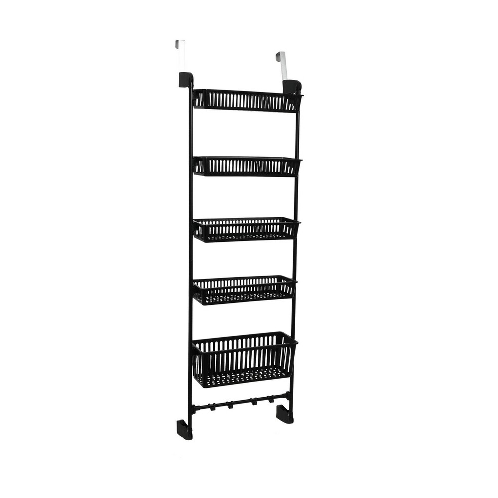 Household Essentials Over the Door Storage Rack Black