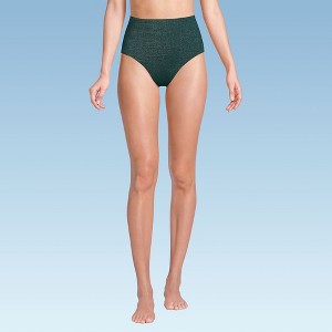 Lands' End Women's Chlorine Resistant Shine High Waisted Bikini Bottoms - 1 of 4