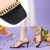 Perphy Women's Snakeskin Printed Square Toe Chain Stiletto Heels Slide Sandals - 2 of 4