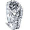 Pompeii3 Vintage Halo Diamond Engagement Ring Setting Semi Mount Matching Wedding Band - 4 of 4