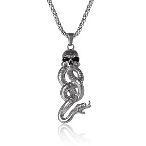 Harry Potter The Dark Arts Skull Snake Stainless Steel (316L) Pendant - 1 of 4