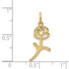 Black Bow Jewelry 14k Yellow Gold Stemmed Rose Silhouette Charm - 4 of 4