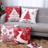 Christmas Pillow Covers Set of 4 Farmhouse Christmas Decorations Snowflake Throw Pillow Covers Deer Xmas Tree Cushion Covers for Sofa Couch Decor - 4 of 4