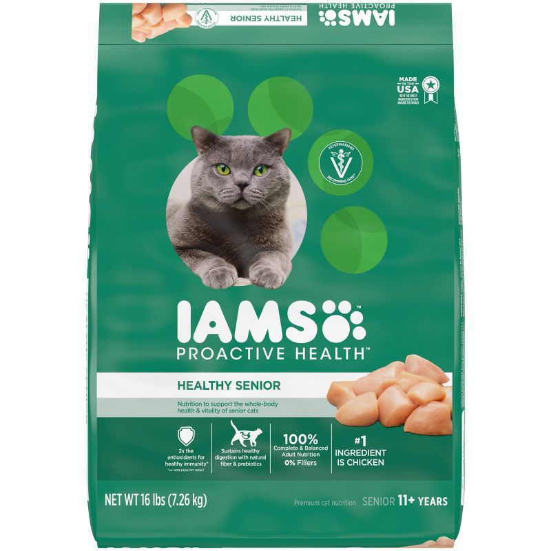 IAMS Proactive Health with Chicken Senior Premium Dry Cat Food, 1 of 11