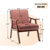 FURNIinspire Accent Chair Mid-Century Modern Chair Living Room Chair With Solid Wood Frame Extra-Thick Backrest, Pink, 28.70"*12.80"*24.40" - 2 of 4