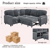 L-Shaped Sectional Sofa Bed with Pull-Out and Storage, Corduroy Sleeper Sofa with USB Charging for Living Room, Convertible Sectional Sofa-Koiai - 4 of 4