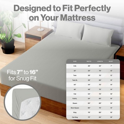 Gray Queen Cotton Microfiber Fitted Sheet Set