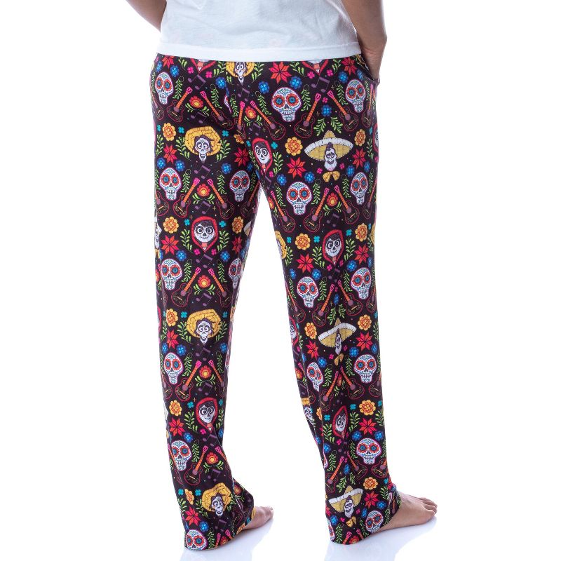 Disney Womens' Coco Skull Family Day of the Dead All Over Pajama Pants Black, 4 of 5