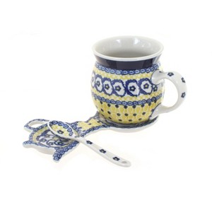Blue Rose Polish Pottery 7370 Ceramika Artystyczna Mug & Saucer Gift Set - 1 of 1