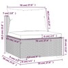 vidaXL Gray Middle Patio Sofa with Cushions - Waterproof PE Rattan Outdoor Furniture Piece - 4 of 4
