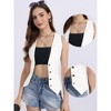 INSPIRE CHIC Women's Denim Sleeveless Collarless Washed Distressed Jean Vest - 2 of 4