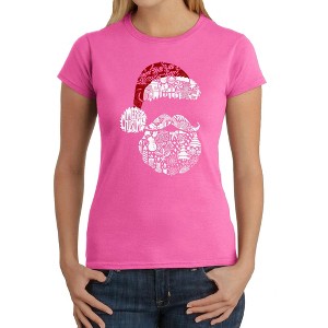 LA Pop Art Santa Pics - Women's Word Art T-Shirt - 1 of 4